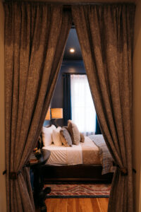 Guest room at The Kendall, a historic 1859 boutique inn in Boerne, TX