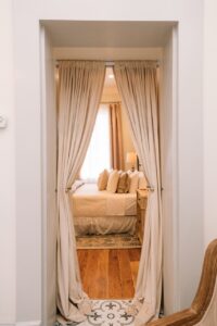 Guest room at The Kendall, a historic 1859 boutique inn in Boerne, TX