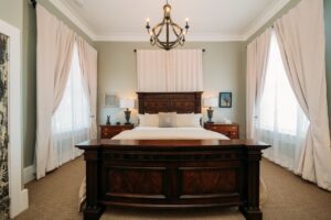 Guest room at The Kendall, a historic 1859 boutique inn in Boerne, TX