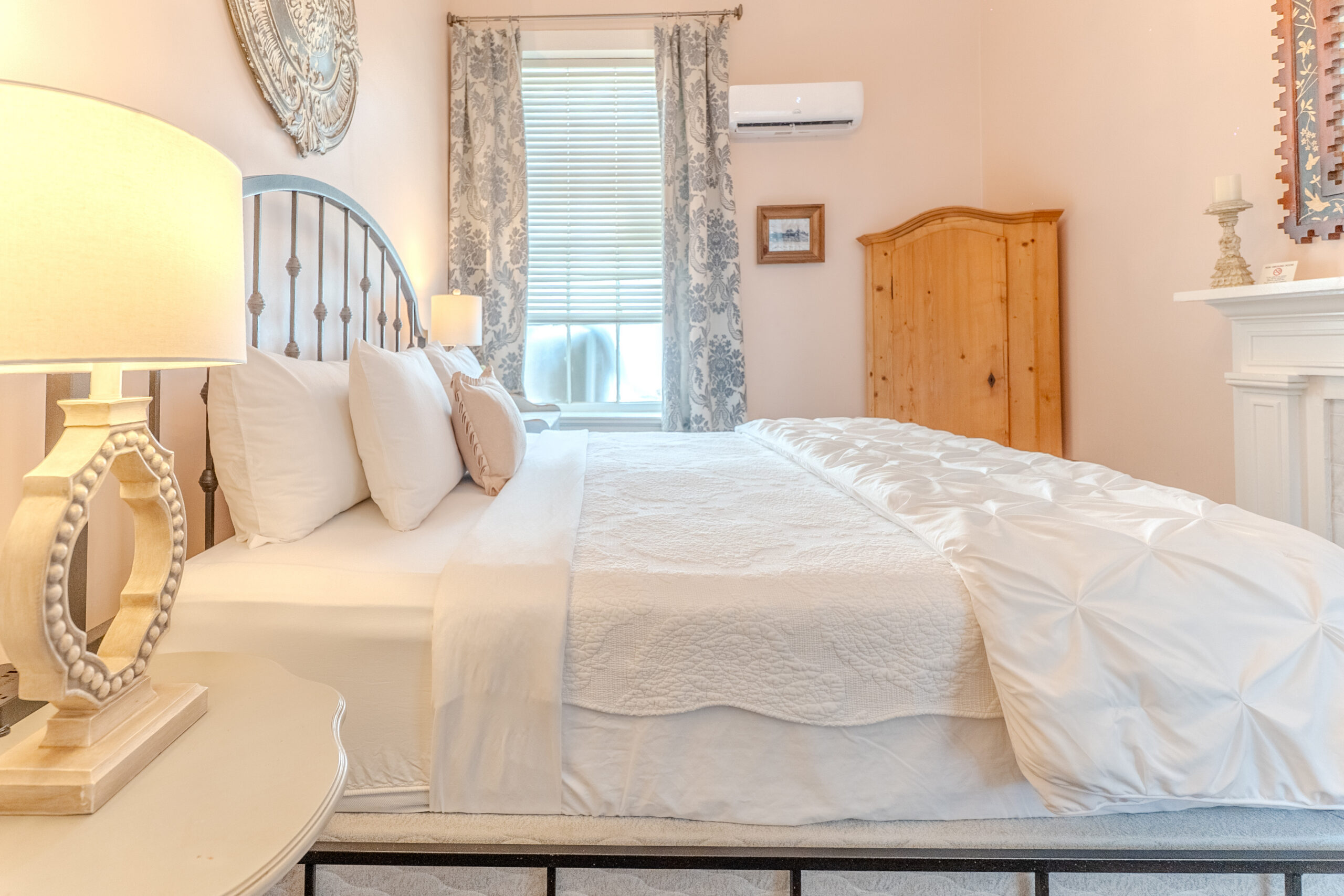 Guest room at The Kendall, a historic 1859 boutique inn in Boerne, TX