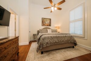 Guest room at The Kendall, a historic 1859 boutique inn in Boerne, TX