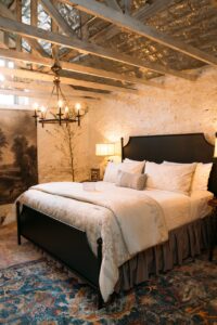 Guest room at The Kendall, a historic 1859 boutique inn in Boerne, TX