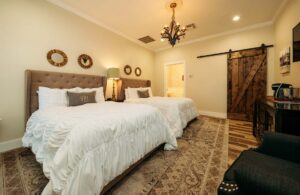 Guest room at The Kendall, a historic 1859 boutique inn in Boerne, TX