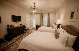 Guest room at The Kendall, a historic 1859 boutique inn in Boerne, TX