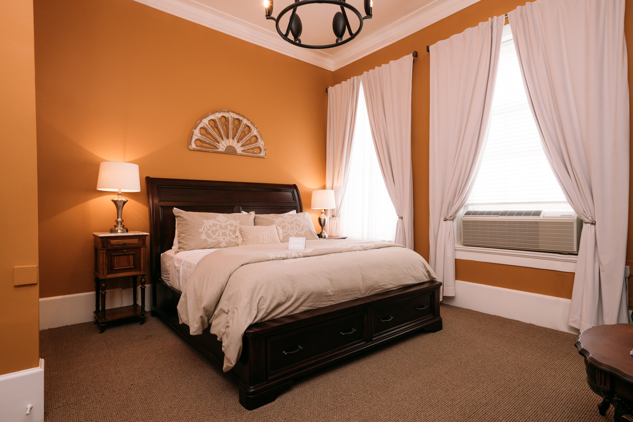 Guest room at The Kendall, a historic 1859 boutique inn in Boerne, TX