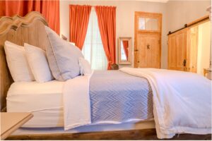 Guest room at The Kendall, a historic 1859 boutique inn in Boerne, TX
