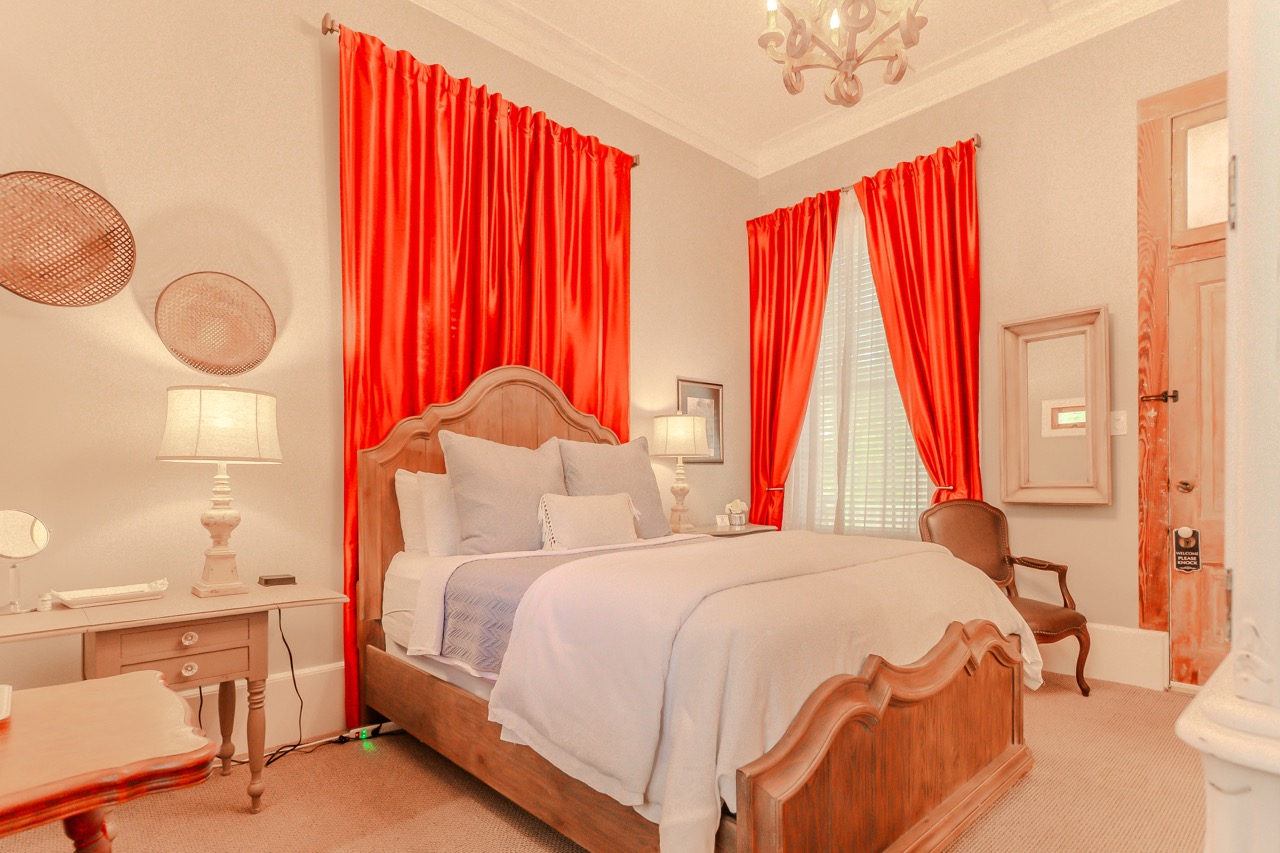 Guest room at The Kendall, a historic 1859 boutique inn in Boerne, TX