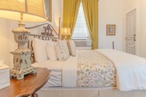 Guest room at The Kendall, a historic 1859 boutique inn in Boerne, TX