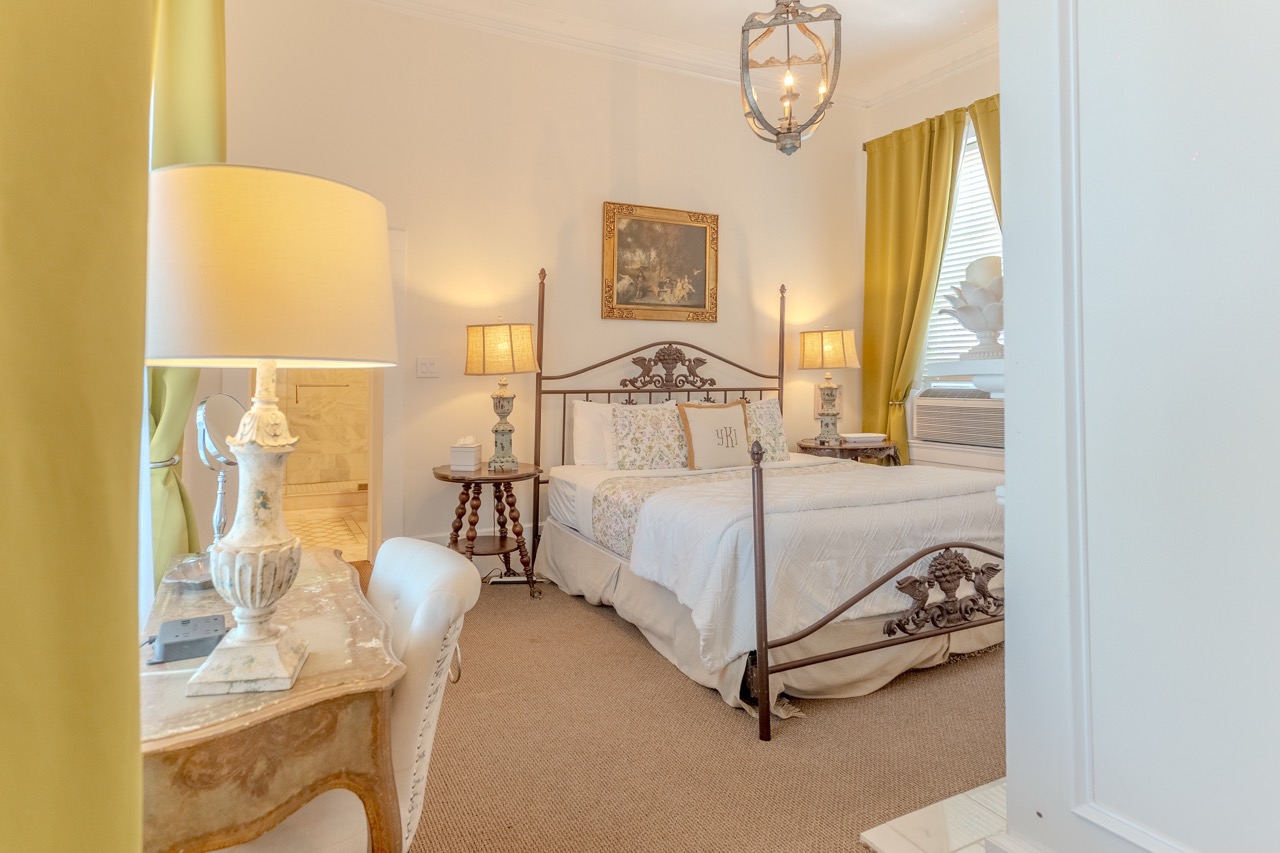 Guest room at The Kendall, a historic 1859 boutique inn in Boerne, TX