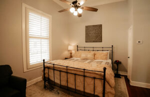 Guest room at The Kendall, a historic 1859 boutique inn in Boerne, TX