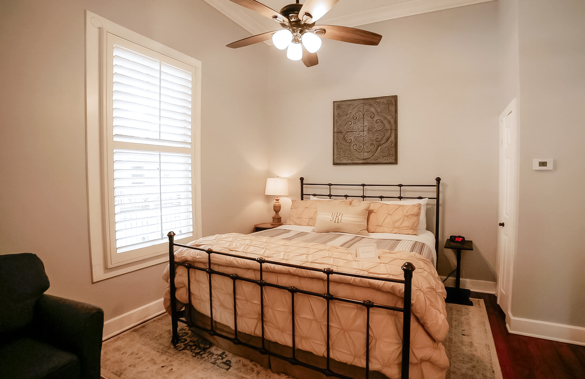 Guest room at The Kendall, a historic 1859 boutique inn in Boerne, TX