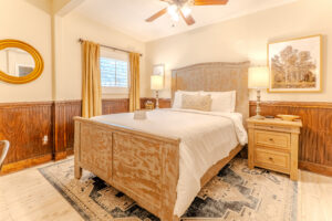 Guest room at The Kendall, a historic 1859 boutique inn in Boerne, TX