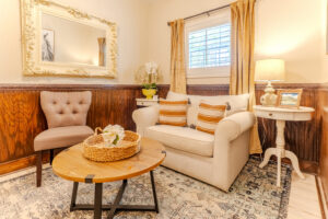 Guest room at The Kendall, a historic 1859 boutique inn in Boerne, TX
