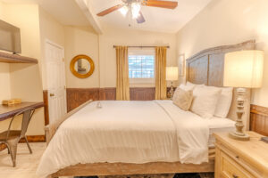 Guest room at The Kendall, a historic 1859 boutique inn in Boerne, TX