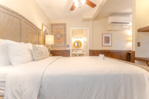 Guest room at The Kendall, a historic 1859 boutique inn in Boerne, TX