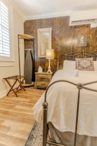 Guest room at The Kendall, a historic 1859 boutique inn in Boerne, TX