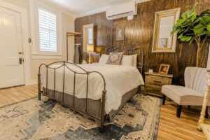 Guest room at The Kendall, a historic 1859 boutique inn in Boerne, TX